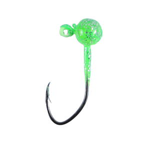 Selco Round Ball Jig Head without Collar with Disco Painting and Sharp Hook for Soft Lure Freshwater Fishing