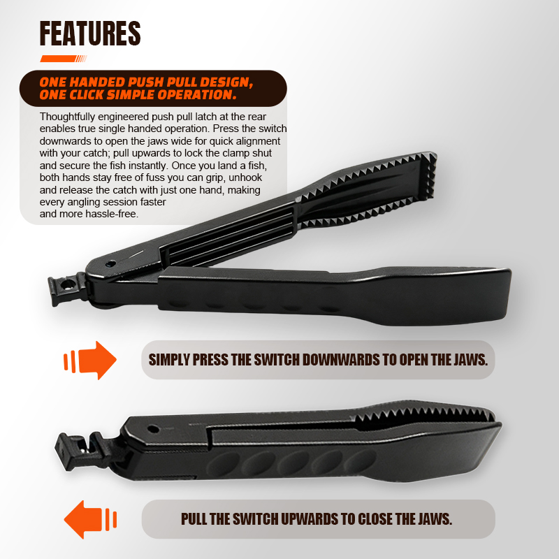 Selco Heavy Duty ABS Fishing Tackle Bionic Fish Lip Gripper with Serrated Jaw for Freshwater Fishing
