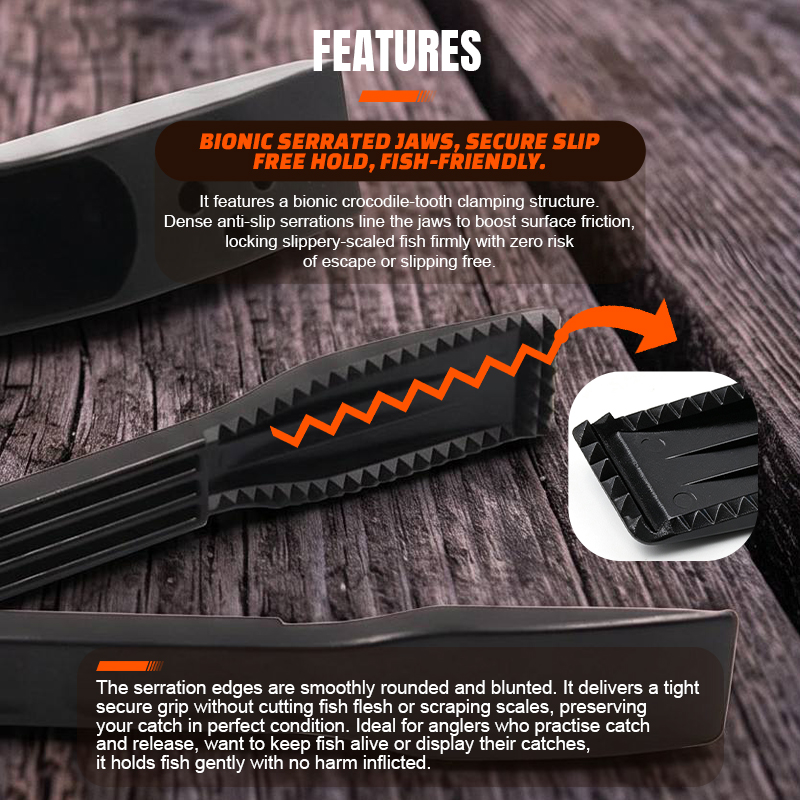 Selco Heavy Duty ABS Fishing Tackle Bionic Fish Lip Gripper with Serrated Jaw for Freshwater Fishing