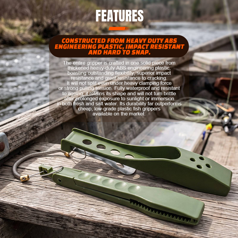 Selco Heavy Duty ABS Fishing Tackle Bionic Fish Lip Gripper with Serrated Jaw for Freshwater Fishing